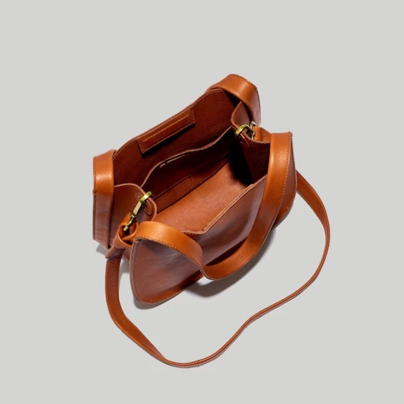 NWT Madewell The Sydney Shoulder Bag Burnished Caramel Leather - Picture 6 of 14